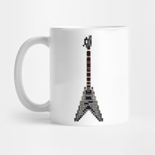 Tiled Pixel Silver King Flying V Guitar Upright Mug